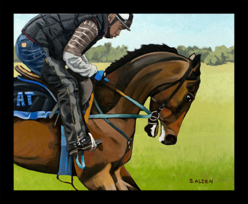 Breezing is my first attempt at painting race horses.