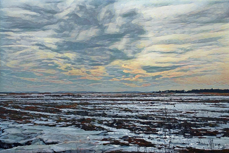 Newburyport marshes sunset digital artwork